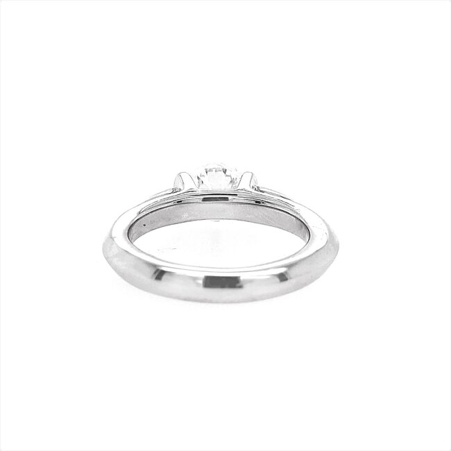 Diamond (0.08ctw, cz ctr) bar-set setting, 14k white gold 5.7 gr