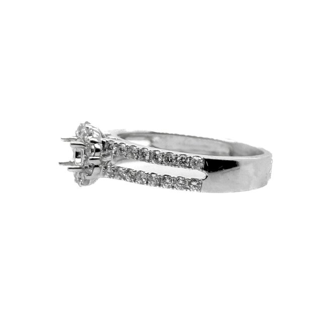 Diamond (0.63ctw) bridal setting 14k white gold 3.7 gr