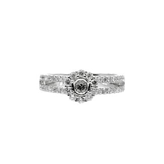 Diamond (0.63ctw) bridal setting 14k white gold 3.7 gr