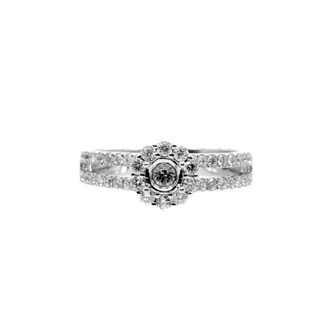 Diamond (0.63ctw) bridal setting 14k white gold 3.7 gr