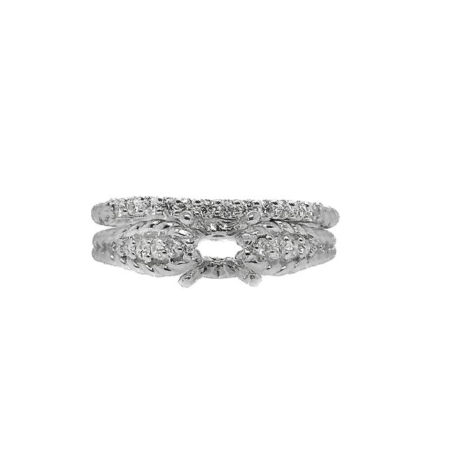 Diamond (0.44 ctw) bridal set, matching band included