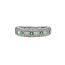 Emerald (0.75 ctw) & diamond (0.50 ctw) band ring 14k white gold 3.9 gr