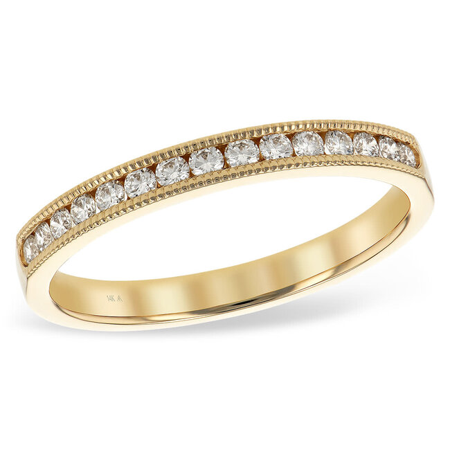 Diamond (0.25 ctw) beaded band, 14k
