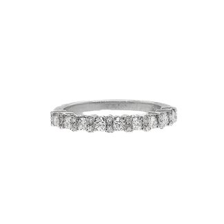 Diamond (0.53 ctw) alternating round band 14k white gold 3.0 gr