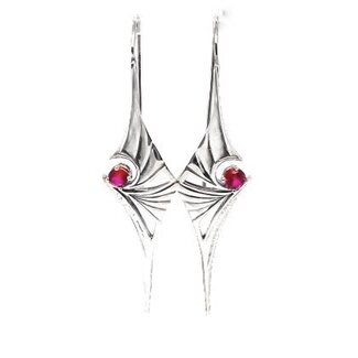 Lab Grown Art Deco Ruby Earrings