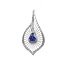 TQ Original Sapphire Pear & Diamond petal pendant, 14k white gold
