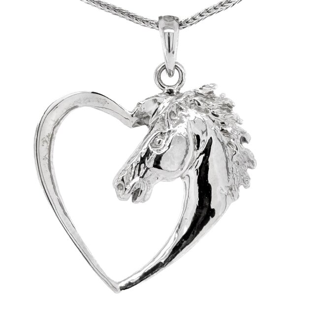 TQ Original horse heart pendant 14k white gold 4.2 gr