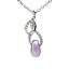 Free form purple sapphire & diamond pendant (2ctw) 14kwhite gold