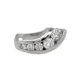 TQ Original diamond (1.27 ctw) journey ring 18k white gold 9.4 gr