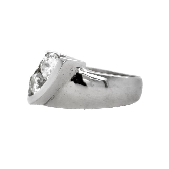 TQ Original diamond (1.27 ctw) journey ring 18k white gold 9.4 gr