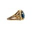 TQ blue topaz, pink tourmaline & diamond ring (4.5 ctw) 14k yellow gold 10.1 gr