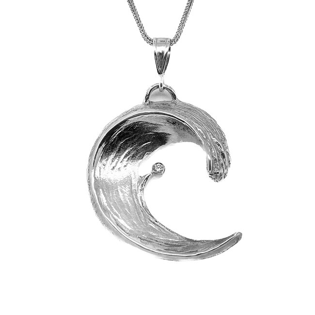 TQ Original diamond (0.05 ct) "Wave" pendant, sterling silver