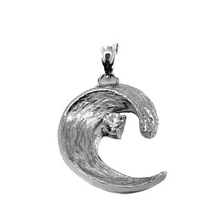 TQ Original diamond (0.33 ct) "Wave" pendant, 14k white gold
