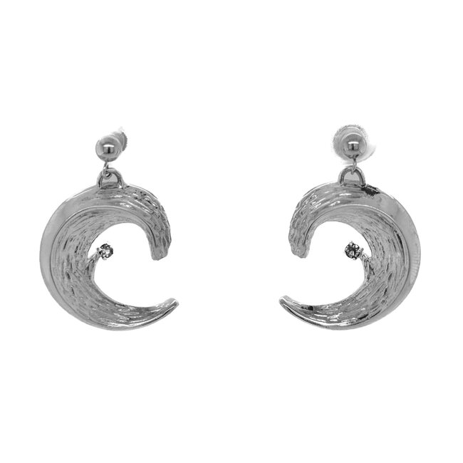 TQ Original diamond (0.12 ct) "Wave" earrings, 14k white gold