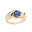 Floating Sapphire and Diamond Ring 14k Yellow Gold