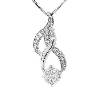 TQ Original diamond (0.63 ctw) mistletoe pendant 14k white gold