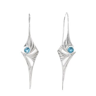 TQ Original swiss blue topaz (2ctw) earrings, sterling silver