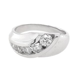 TQ Original diamond (1.0 ctw) journey ring 18k white gold 5.6 gr