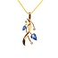 TQ Original Pear sapphire & diamond "Embrace" pendant, 14k yellow gold