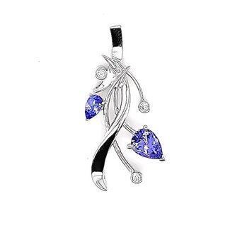 TQ Original tanzanite & diamond "Embrace" pendant, 14k white gold
