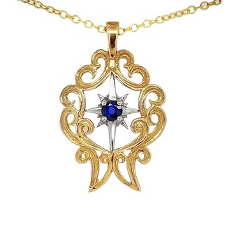 TQ Original diamond (0.57 ct) pendant, 14k yellow and white gold