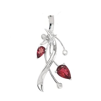 TQ Original pink tourmaline & diamond "Embrace" pendant, sterling silver