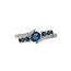 Sapphire (0.79 ctw) & diamond (0.10 ctw) bypass band 14k white gold 2.1 gr