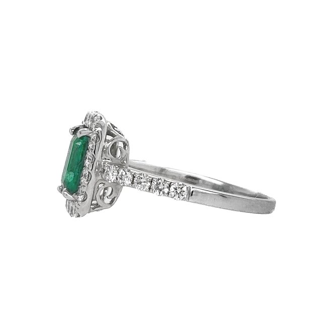 Emerald and Diamond Ring (1.27 - 0.62 ctw)