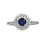 Sapphire (0.60 ct) & diamond (0.63 ctw) round double halo ring