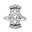 Sapphire (0.16 ctw) & diamond (0.18 ctw) vintage ring setting 14k white gold
