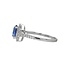 Sapphire (1.46 ct) & diamond (0.30 ctw) halo ring 14k white gold 2.9 gr