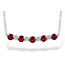 Diamond (0.12ctw) and ruby (0.58ctw) bar necklace, 14k white gold