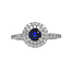Sapphire (0.60 ct) & diamond (0.63 ctw) round double halo ring