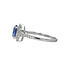 Sapphire (1.46 ct) & diamond (0.30 ctw) halo ring 14k white gold 2.9 gr