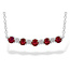 Diamond (0.12ctw) and ruby (0.58ctw) bar necklace, 14k white gold