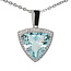 Aquamarine (7.8 ctw) & diamond (0.28 ctw) pendant 14k white gold 3.9 gr