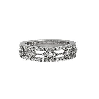 Diamond (0.63 ctw) fashion band, 14k white gold 5.5 gr