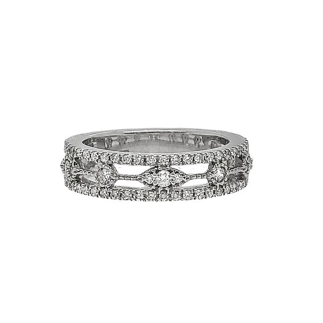Diamond (0.63 ctw) fashion band, 14k white gold 5.5 gr