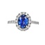 Sapphire (1.5 ct) & diamond (0.48 ctw) oval halo ring