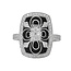 Onyx and diamond (0.44ctw) ring, 14k white gold
