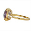 LAB alexandrite (3.69 ct) & diamond (0.22 ctw) cushion cut ring 14k yellow gold 4.2 gr