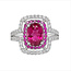 Rubelite, diamond, pink sapphire (2.92 ctw/2.1ctr) 14k white gold 5.2 gr