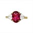Pink tourmaline (2.5 ct) & diamond (0.66ctw) ring, 18k yellow gold