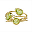 Peridot / diamond accent 3 stone fashion ring 14k yellow gold