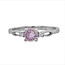 Pink kunzite and diamond ring 14k white gold