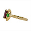 Rhodolite & Tsavorite garnet (3.5 ctw) & diamond (0.18 ctw ring) 14k yellow gold