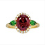 Rhodolite & Tsavorite garnet (3.5 ctw) & diamond (0.18 ctw ring) 14k yellow gold