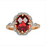 Garnet (2.84 ctw) & diamond (0.05 ctw) vitange ring 14k rose gold 3.2 gr