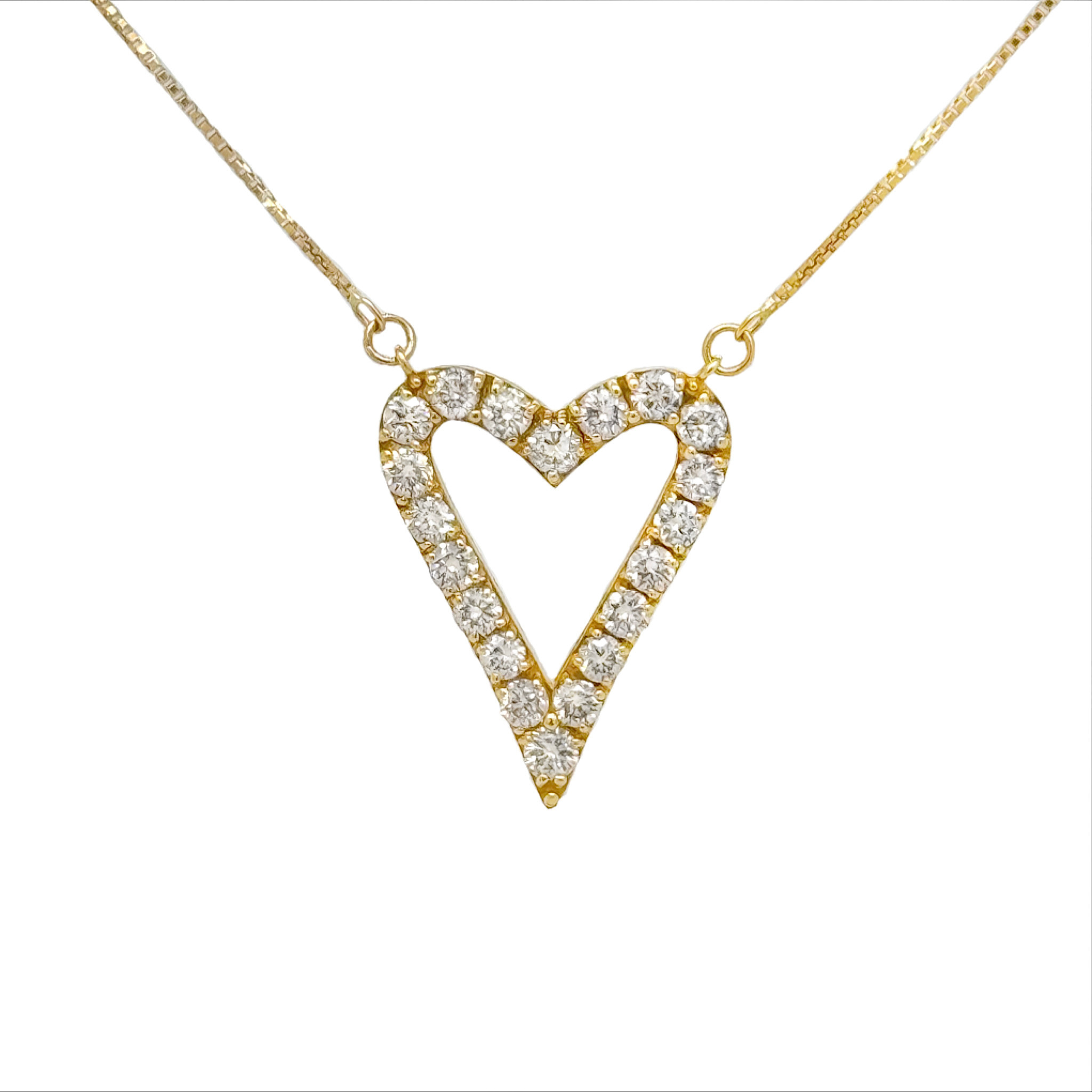 Diamond (0.71ctw) heart necklace 18k yellow gold 2.20gr - Quinn's