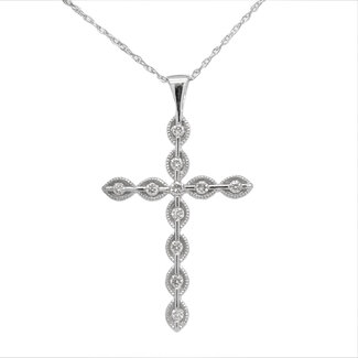 Diamond (1/6ctw) cross pendant 14k white gold
